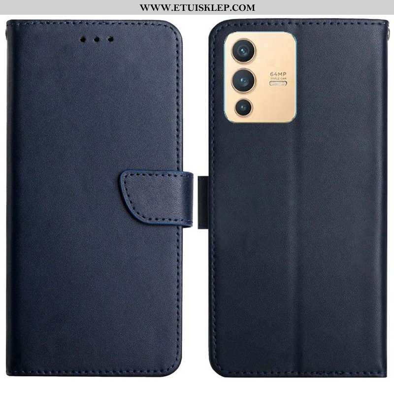 Etui Folio do Vivo V23 5G Prawdziwa Skóra Nappa